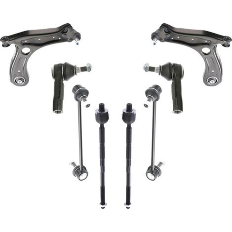 KIT BRACCIO OSCILLANTE 8 PEZZI COMPATIBILE CON VW POLO V (6R1, 6C1) 1.4 TDI / Kit Sospensione Completo OE/OEM / Bracci Oscillanti + Testine Sterzo / Sostituzione Diretta OEM