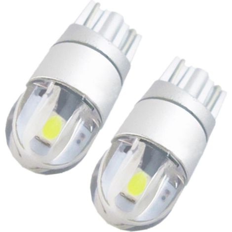 Lot de 4 ampoules LED W5W T10 2 SMD 3030 blanc ultra-lumineux pour feux de jour extérieurs de voiture, 12 V, éclairage de plaque d'immatriculation (1/5)