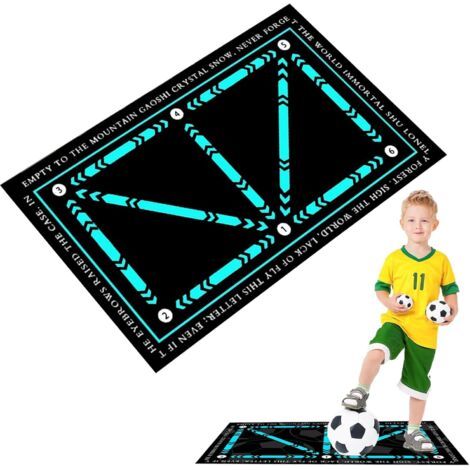 Tapis Football Entrainement, Tapis d'entraînement de Foot-ball, Tap-is D'entraînement de Pas de Football, Tapis d'entraînement Football Antidérapant, Tapis Football Dribble Footstep d'entraînement