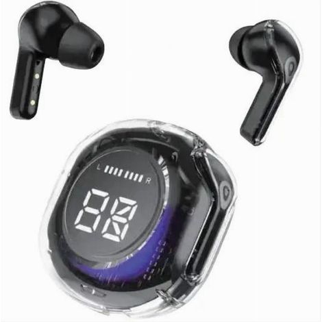 Trade Shop - AURICOLARI BLUETOOTH 5.3 TRASPARENTI ULTRAPODS PRO MIT LED RECARISCHE CODE - Schwarz