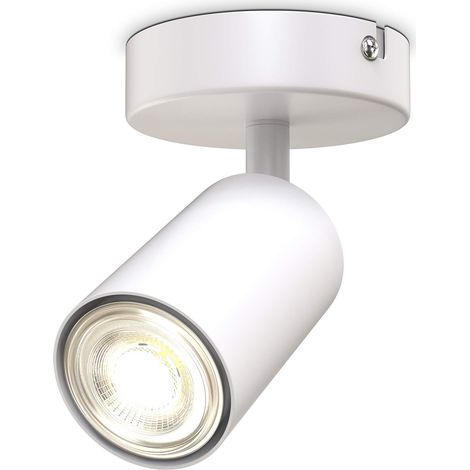 Spot plafond pivotant orientable GU10 blanc mat livré sans ampoule (1/5)