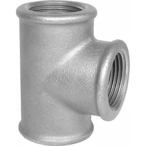 Raccordo a "TI" in ghisa zincata malleabile per irrigazione e giardinaggio -1/2" (1/2)