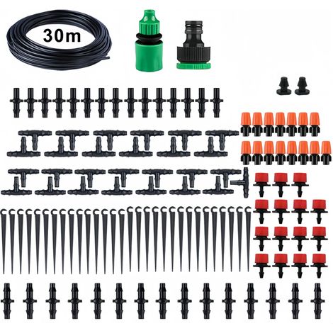 Kit d'arrosage de système d'irrigation de jardin de buse d'arrosage automatique de Micro-goutte, système d'irrigation goutte à goutte automatique, 30 mètres (1/4)