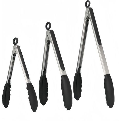 Ensemble de 3 pinces de cuisine en acier inoxydable, pinces à griller et pinces de service pour barbecue (1/5)