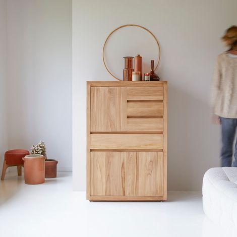 Tikamoon Paulo Buffet bas en teck H 120 cm × L 80 cm × P 45 cm (1/5)