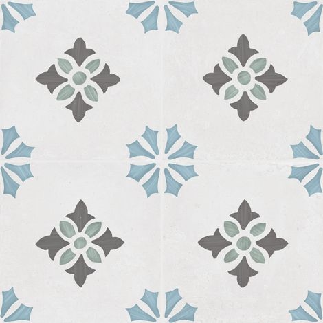 Carrelage effet Carreau ciment Avelora 22,3x22,3x0,9 cm Ventoril - Sol et mur intérieur (vendu par carton de 0,65 m²) - RO'MA CARRELAGE