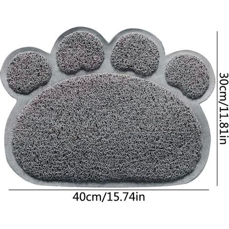 Tapis de litière pour chat en forme de patte antidérapant et imperméable pour bac à litière (1/4)