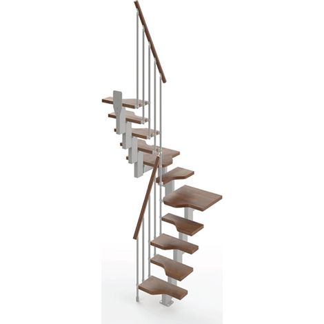 Sambatreppe aus Nussbaumholz - U-Konfiguration - 11 Stufen - MINI61/U/SGMNOY-11