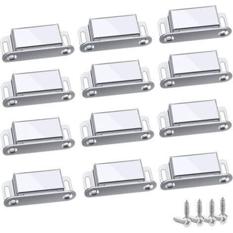 Loquet Magnetique, 12 Pièces Aimants loqueteaux magnétiques Placard Aimant Puissant Robuste Jusqu'à 6kg, Pour Tiroirs Porte de Douche Aimanté Armoire Placard, Cabinet, Meubles (45mm-12pc) (1/5)