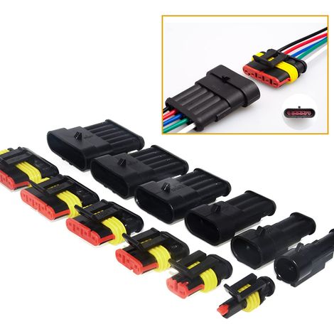 Connecteur Étanche - 708 Pièces Kit de Terminaux Électriques 1 à 6 Broches - Pour Voiture Moto Camion Bateau Camping-car - IP67 (1/5)