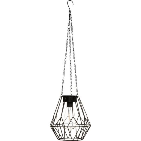 Suspension Outdoor Solaire en métal Noir Filaire avec chaines - Atmosphera (1/4)