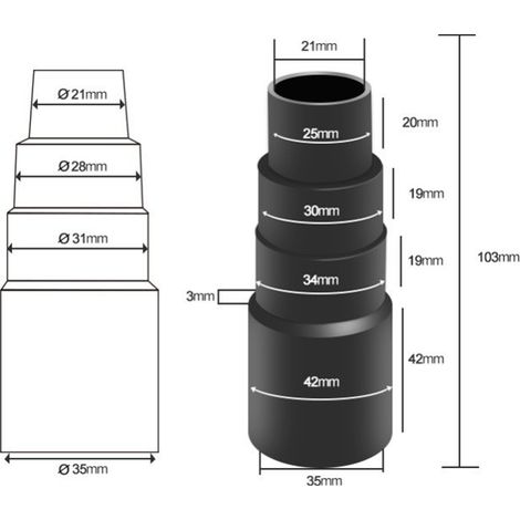 Zubehörset für Staubsauger inklusive Rundbürsten/Düsen in verschiedenen Größen, Innendurchmesser des Bürstenkopfes 32 mm/35 mm (1/4)