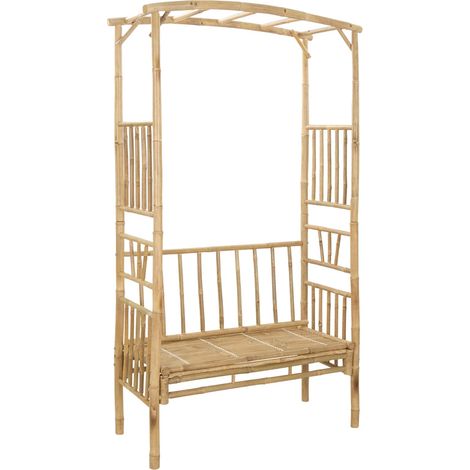 Gartenbogen mit Bank Natur 115 x 50 x 205 cm Bambus vidaXL