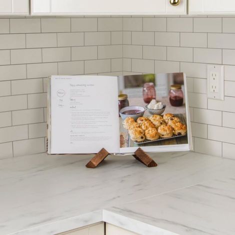 Étagère à recettes - Présentoir à livres de cuisine - Présentoir multifonctionnel - Décoration de cuisine - Marron. (1/4)