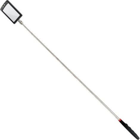 Miroir Télescopique - LED Blanc - Double Rotule - Extensible 28 à 88 cm - Hauteur 10 mm - Piles 2032 Incluses (1/4)