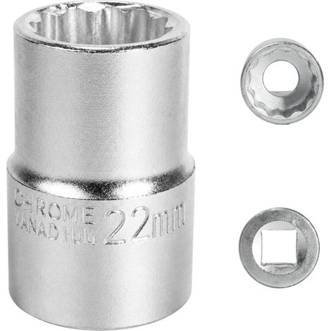 Douille 22mm 3/4" 12 pans, Douille pour clé 3/4 22mm pour clé CR-MO (1/5)