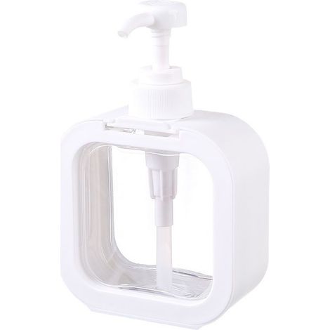 Distributeur de savon transparent à pompe, flacon de savon pour les mains en plastique de 500 ml, flacon à pompe rechargeable pour liquide vaisselle. (1/5)