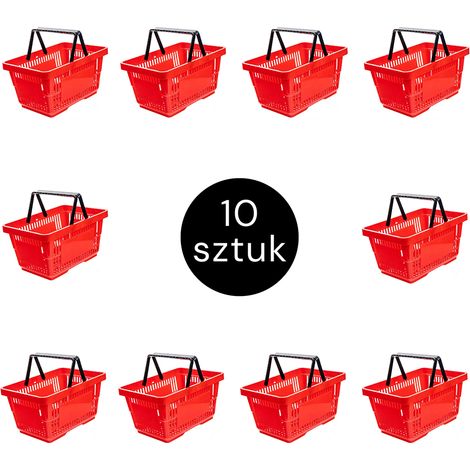 Cestino della spesa H-22 cm L-30 cm P-43 cm Capacità 22L rosso (set da 10) N