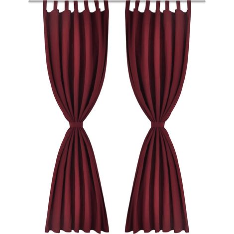 Maison Exclusive - 2 cortinas micro-satinadas con trabillas color (1/4)