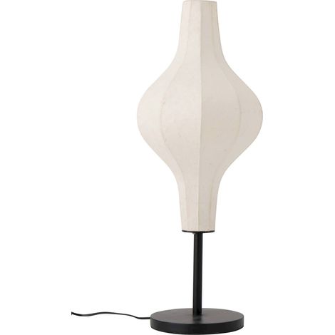 Lampe de table en papier naturel sculpturale - naturel et noir (1/3)