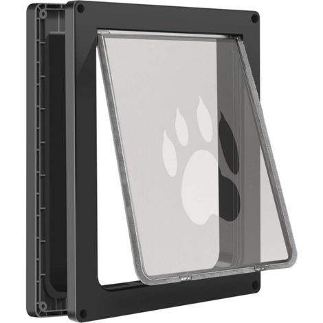 Heavy-duty, thick and wide dog door, flap pet door, strong and durable, for indoor and outdoor walls (black)