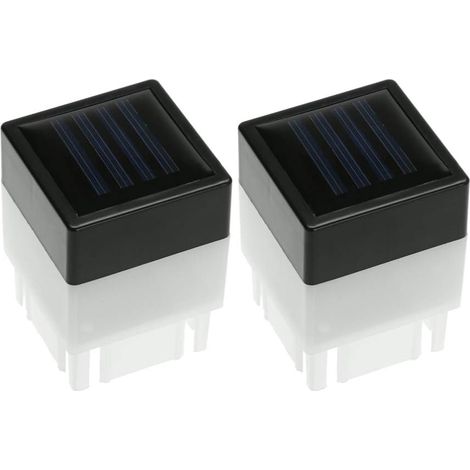Lampes solaires carrées pour poteaux de clôture, éclairage extérieur pour clôtures et terrasses (lot de 2)-AquaForge