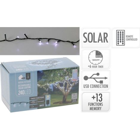 SOLAR-GIRLANDE WIEDERAUFLADBAR 240 LED 24V 230MAH