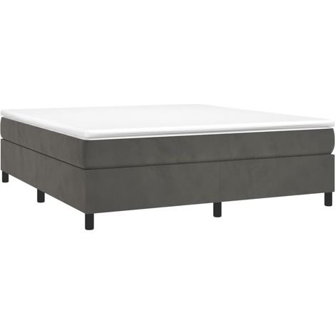 Boxspringbettgestell Dunkelgrau 160x200 cm Samt vidaXL