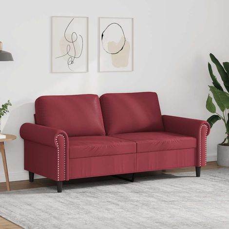 2-Sitzer-Sofa Weinrot 140 cm Kunstleder