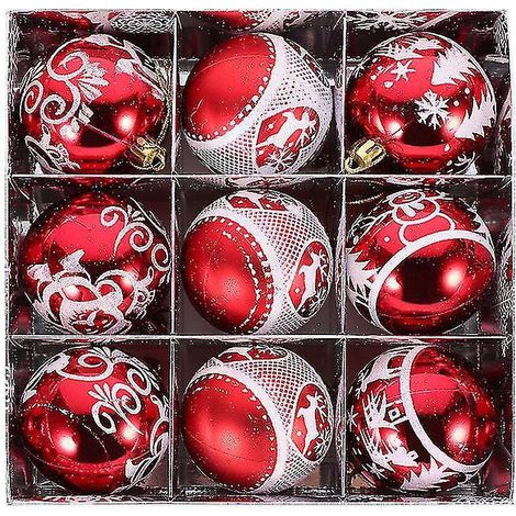 9-teiliges Set weihnachtlicher Dekokugel-Anhänger (1/3)