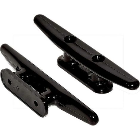 Lot de 2 taquets de bateau en nylon noir de 15 cm (6 pouces) - pour la décoration marine, de pont et nautique (1/5)