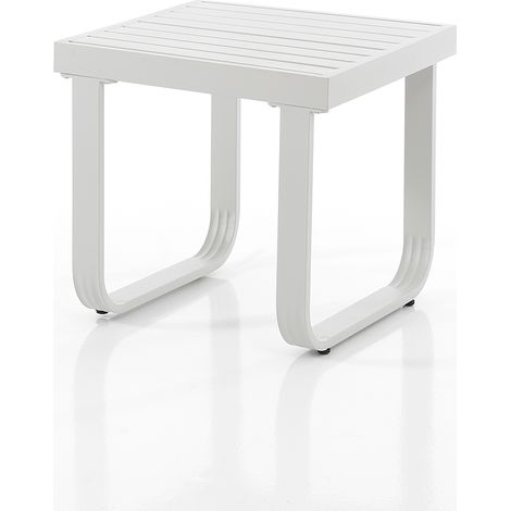 Tavolino da salotto minimal in alluminio bianco avorio Palma