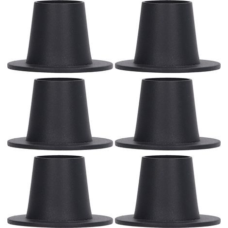 Bougeoir conique noir en fer mat, 6 pièces, bougeoir Stable, pièce matresse pour anniversaire (1/5)