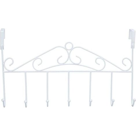 QAZQA Au-Dessus des Crochets de Porte, Organiseur de Porte-Serviettes détachable à 7 Crochets sur Le Porte-Serviettes Porte-Manteau pour Serviettes Sacs à Main Manteaux(Blanche) (1/5)