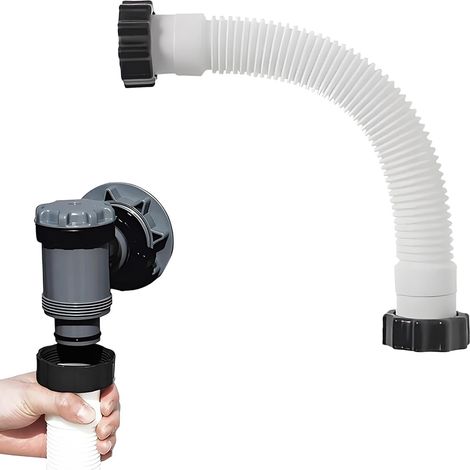 Tuyau pour la pompe à piscine, attachement rapide des tubes de remplacement, tuyaux flexibles robustes, circulation d'eau efficaces pour l'aspirateur et nettoyage bain à remous, matériau PE, 149,8 /