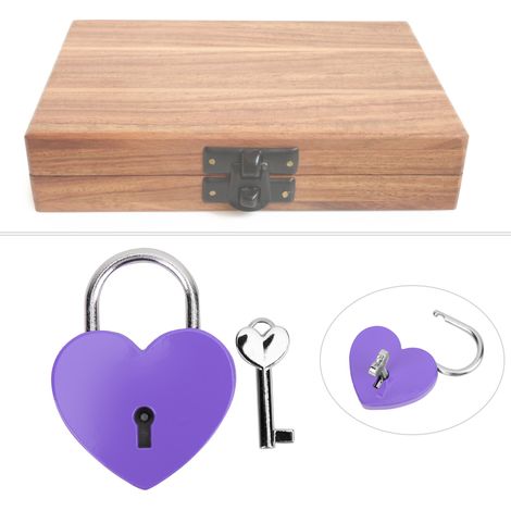 Cadenas Décoratif en Métal Violet 45x59mm avec Clé - Accessoire Créatif pour la Maison (1/3)