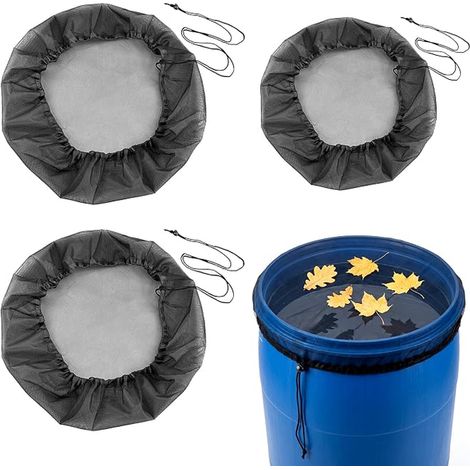rain water tank nets, diameter 80 cm, diameter 60 cm, rain tank cover with drawstring, adjustable protective net, leaf protection (1/5)