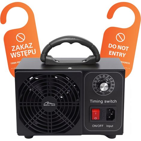 Mediatech Purificador de aire Generador de ozono 60 000 mg/h Temporizador de 5 a 60 min Carcasa metálica 140 W 4 placas cerámicas de rutenio Ventilador de 2 600 rpm MT6540 (1/5)