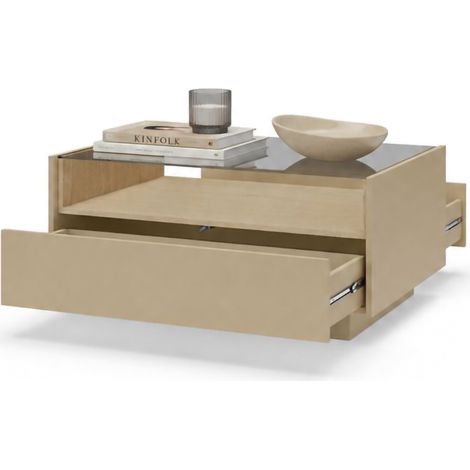 Wohnzimmertisch Karisasa, eine Schublade, ein Fach, rechteckig, 96x40x43h cm, Hellbraun