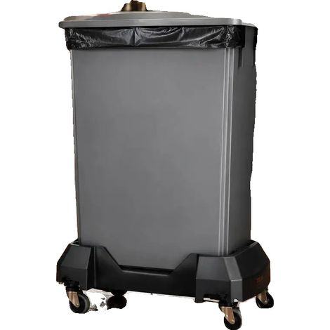 Carrello per rifiuti, capacità 90 kg, ruote bloccabili, rosso (1/2)
