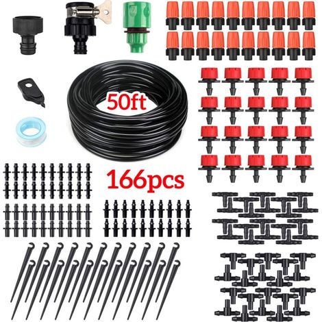 Kit irrigation 25m 166 pièces buses réglables brumisation (1/4)