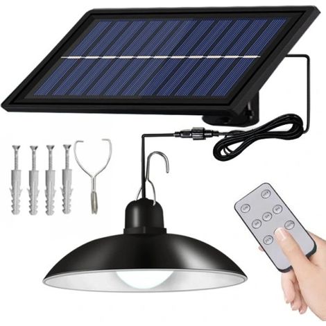 Solar-LED-Deckenleuchter mit Dämmerungssensor und Fernbedienung