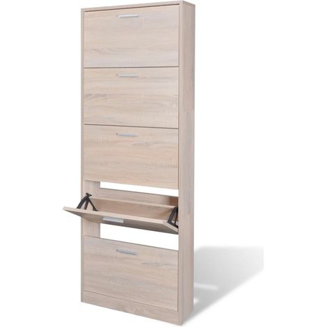 Scarpiera in Legno Effetto Rovere con 5 Scomparti vidaXL (1/5)