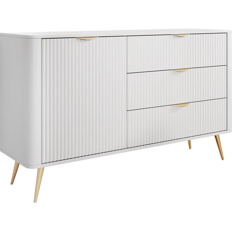 Cómoda Lectum, Blanco, Con cajones y puertas, Número de cajones: 0, 82x139x38cm
