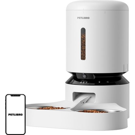 Distributeur d'aliments à double cuve Petlibro Granary avec caméra, 5 L (blanc) (1/3)