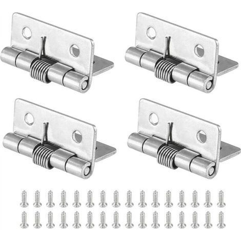 4 Pack Spring Hinges for Cabinets, 1.5 Inch Length, Self-Close Stainless Steel Spring Hinges (1/4)