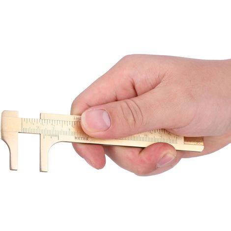 Messschieber aus Messing mit Doppelskala, Schmuckmesslineal, Messwerkzeug 0-100 mm (1/5)