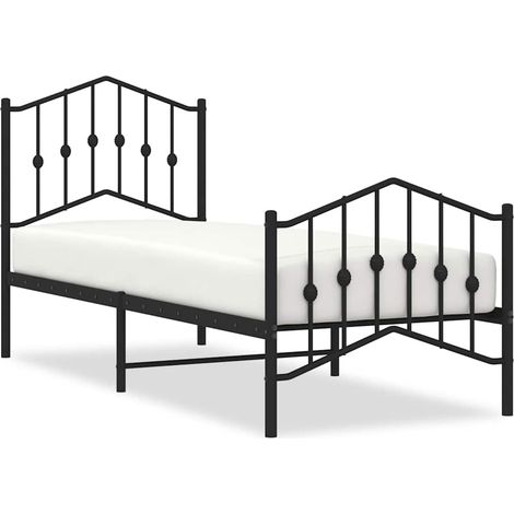 Maison Exclusive - Giroletto con Testiera e Pediera Metallo Nero 75x190 cm (1/5)
