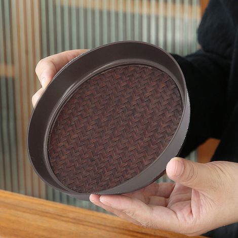 Teekannenständer aus lackierter Legierung, Teekannenhalter aus Legierung, kleines rundes Kung-Fu-Teeservice, Teetablett (1/5)