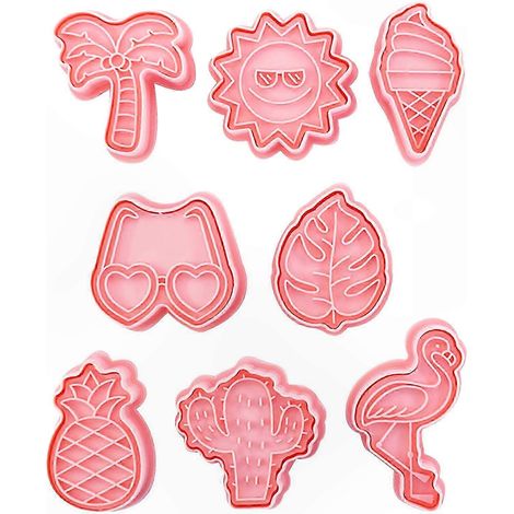 Set mit 8 Ausstechformen, Kuchenformen aus Kunststoff, Küchenbackutensilien, Backzubehör (1/5)